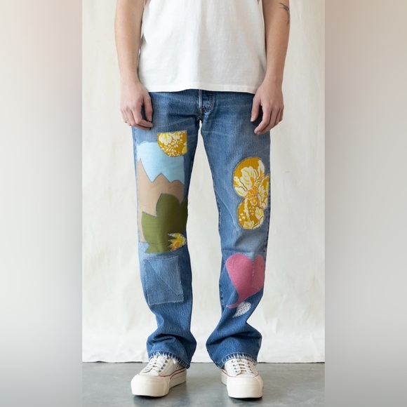Re/Done Other - Re/Done Colorful Patchwork Straight Jeans